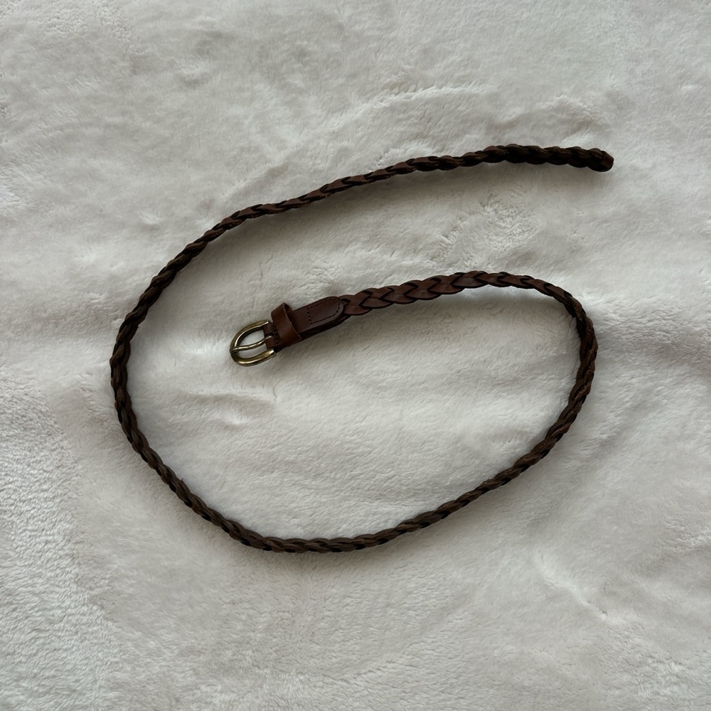 Braided Brown Leather Belt